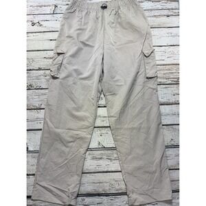 Nike Sportswear Essential High-Rise Woven Cargo Pants Beige Nylon Women's M Tall